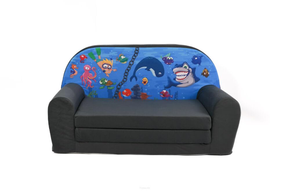FORTISLINE Children's Sofa Mini Foldable 40 x 78 x 45 cm - Children's Sofa for Children 2-in-1 - Children's Couch Foldable - Foam Sofa Bed - Removable Cover - Many Designs