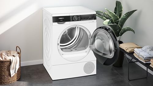 Siemens WQ35B2B30 Wäschetrockner iQ700, Wärmepumpentrockner mit 8kg Fassungsvermögen, directTouch LED-Display, autoDry, Outdoor-Programm, Home-Connect, Weiß, 60cm