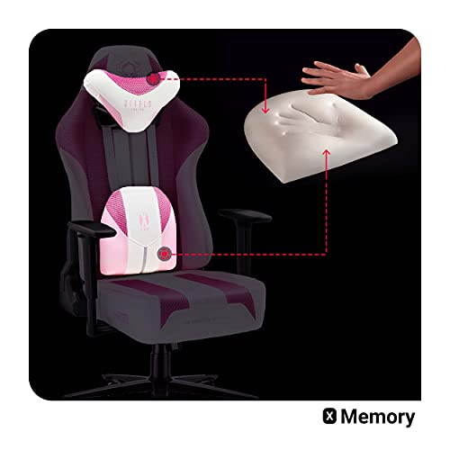 Diablo X-Player Gaming Stuhl Bürostuhl Schreibtischstuhl Stoff 3D Armlehnen Ergonomisches Design Nacken/- Lendenkissen (Frost Black, Normal (L))