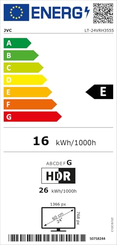 JVC Fernseher 24 Zoll Fire TV HD-Ready Smart TV HDR Fernseher mit Alexa Sprachsteuerung und Triple Tuner, LED TV LT-24VRH3555 (2026)