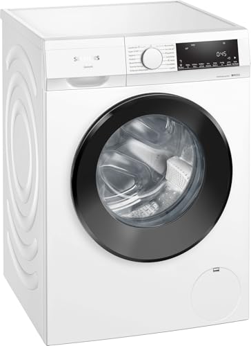 Siemens WM14N12A Waschmaschine iQ300, Frontlader mit 9kg Fassungsvermögen, 1400 UpM, speedPack L, smartFinish, Outdoor-Programm, LED-Display, Weiß, 60cm