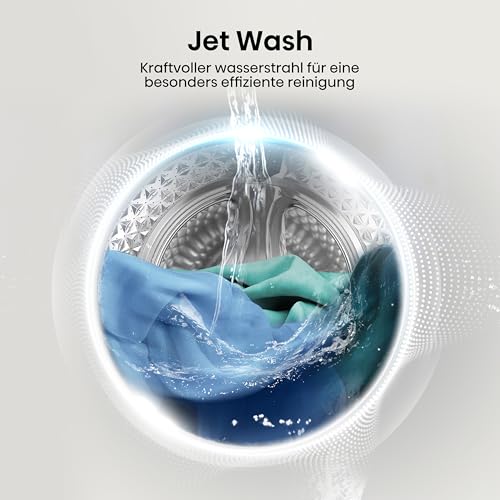 Hisense WF3S8043BB3 Waschmachine mit Dampffunkunktion, 8 kg, 1400 U,min, WIFI, ConnectLife, Power JetWash, Anti-Allergie Programm, Aqua Stop, Auto Wash, Quick Wash, EEK A-30 Prozent