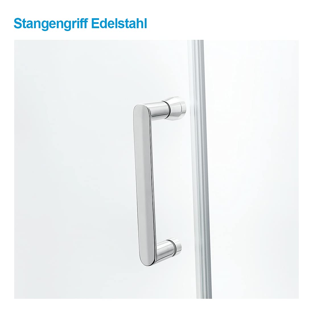 Heilmetz Duschkabine 80x90 cm Eckeinstieg Duschabtrennung Schiebetür Duschtür Nische Duschkabinen Glastür Schiebetür 5mm ESG Sicherheitsglas Doppel Schiebetür Duschtür - Höhe 185cm