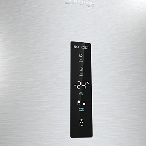 Gorenje N 619EAW4 Fridge-Freezer Combination, LED Display, 186 cm, 300 L, NoFrostPlus, Vegetable Compartment with Moisture Control, FastFreeze, White