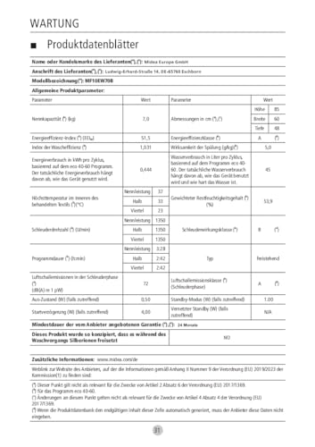 Midea MF10EW70BA10 Waschmaschine / 7kg / 1400 U/Min/EEK A-10%/Inverter Quattro Motor/Dampffunktion/Grosse Trommel/Nachlegefunktion/Kindersicherung/AquaStop, Weiß