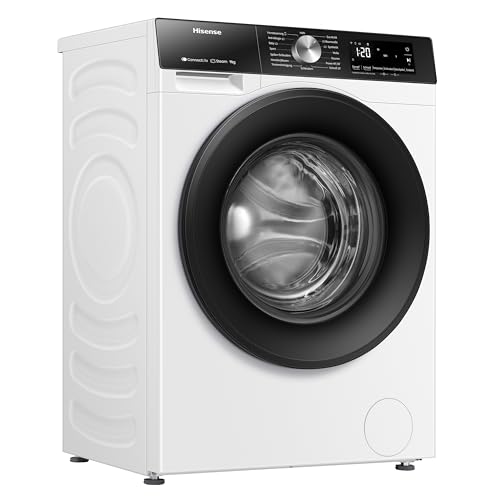 Hisense WF3S8043BB3 Waschmachine mit Dampffunkunktion, 8 kg, 1400 U,min, WIFI, ConnectLife, Power JetWash, Anti-Allergie Programm, Aqua Stop, Auto Wash, Quick Wash, EEK A-30 Prozent