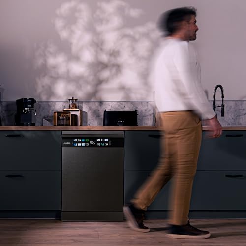 Cecotec Geschirrspüler 60 cm - Freistehend Bolero Aguazero 6210 Dark D. 15 Bestecke, energieeffizient, XXL Fullcolor Display, drittes Fach, 14 Programme, Dual Zone Wash, verstellbares Fach, Dunkel