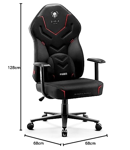 Diablo X-Gamer 2.0 Gaming Chair Office Chair Fabric Cover Ergonomic Design Lumbar Cushion Soft Pad Cushion (Pink-White)
