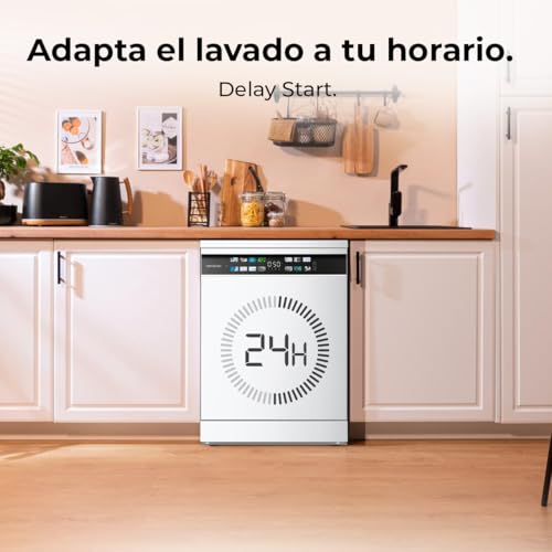 Cecotec Geschirrspüler 60 cm - Freistehend Bolero Aguazero 6210 Dark D. 15 Bestecke, energieeffizient, XXL Fullcolor Display, drittes Fach, 14 Programme, Dual Zone Wash, verstellbares Fach, Dunkel