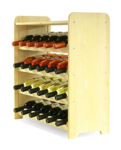 PROREGAL Weinregal PINOTWINE C | HxBxT 87,2x63,2x26,5cm | 42 Flaschen | Massives Kiefernholz | Natur unbehandelt | Weinhalter Weinständer Flaschenständer Flaschenregal Holzregal