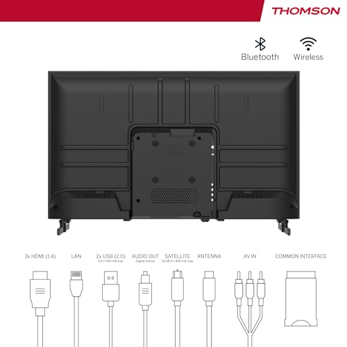 Thomson 43 Zoll (109 cm) 4K Ultra HD Weiß Smart Android TV, Google Assistant, Wi-Fi, Dolby Digital, Bluetooth, Triple-Tuner (Kabel,Satellit,Antenne), HDMI, CI+, A+ Panel – 43UA5S13W