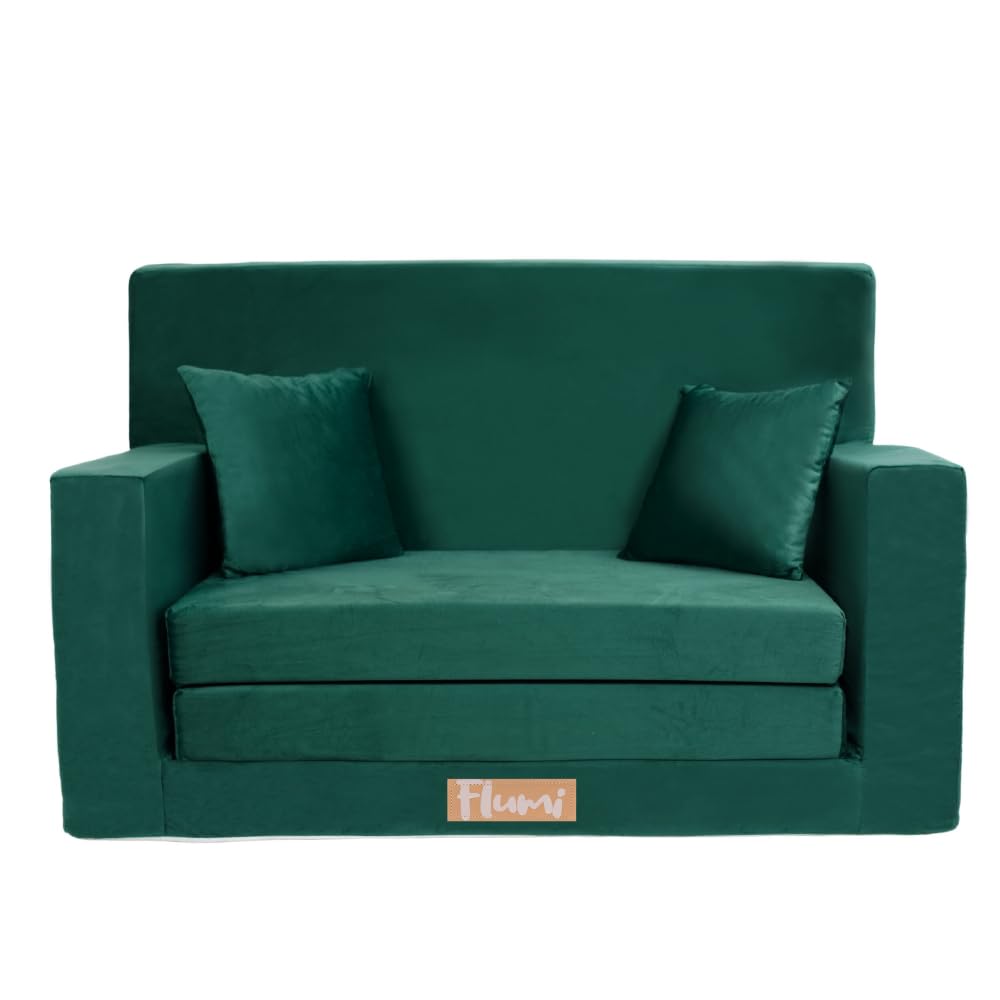 Flumi Personalised Children's/Teenager's Couch/Armchair/Sofa Bed, with Engraving of Child's Name, Play Sofa, Sleeping Chair, Bed Function, Children's Furniture, 92 x 40 x 60 cm, Microfibre (Grey)