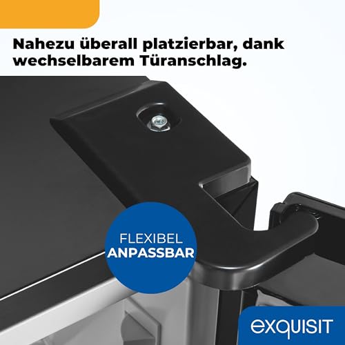 Exquisit Kühl-Gefrierkombination, 186 cm Höhe, Kühlschrank mit Gefrierfach, 4-Sterne-Gefrieren, 315 Liter, Alarm-Funktion, KGC5320-95-E-040C inoxlook-az