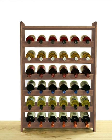 PROREGAL Weinregal PINOTWINE C | HxBxT 87,2x63,2x26,5cm | 42 Flaschen | Massives Kiefernholz | Natur unbehandelt | Weinhalter Weinständer Flaschenständer Flaschenregal Holzregal