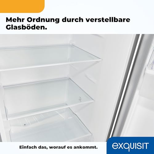 Exquisit Fridge-Freezer, 180 cm Height, Fridge with Freezer, 260 Litres, Water Dispenser, Alarm Function, 4-Star Freezer, KGC5265-70-WS-040D inoxlook-az