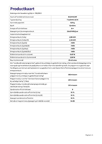 Bauknecht BD 8D WWS Heat Pump Dryer / 8 kg / Energy Efficiency Class A++ / Precision Dry - Intelligent Drying / Inverter Motor / Slim - Extra Slim / Drum Lighting