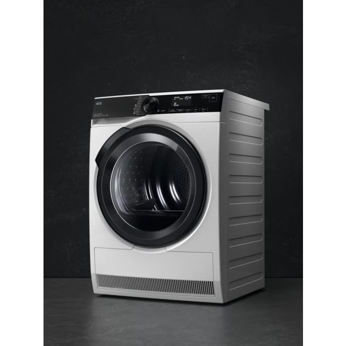 AEG TR7T60690 Heat Pump Dryer / Series 7000 with SensiDry – Gentle and Energy Saving / A+++ / Automatic Volume / 9.0 kg / Gentle Drum / Wrinkle Protection, Wieß