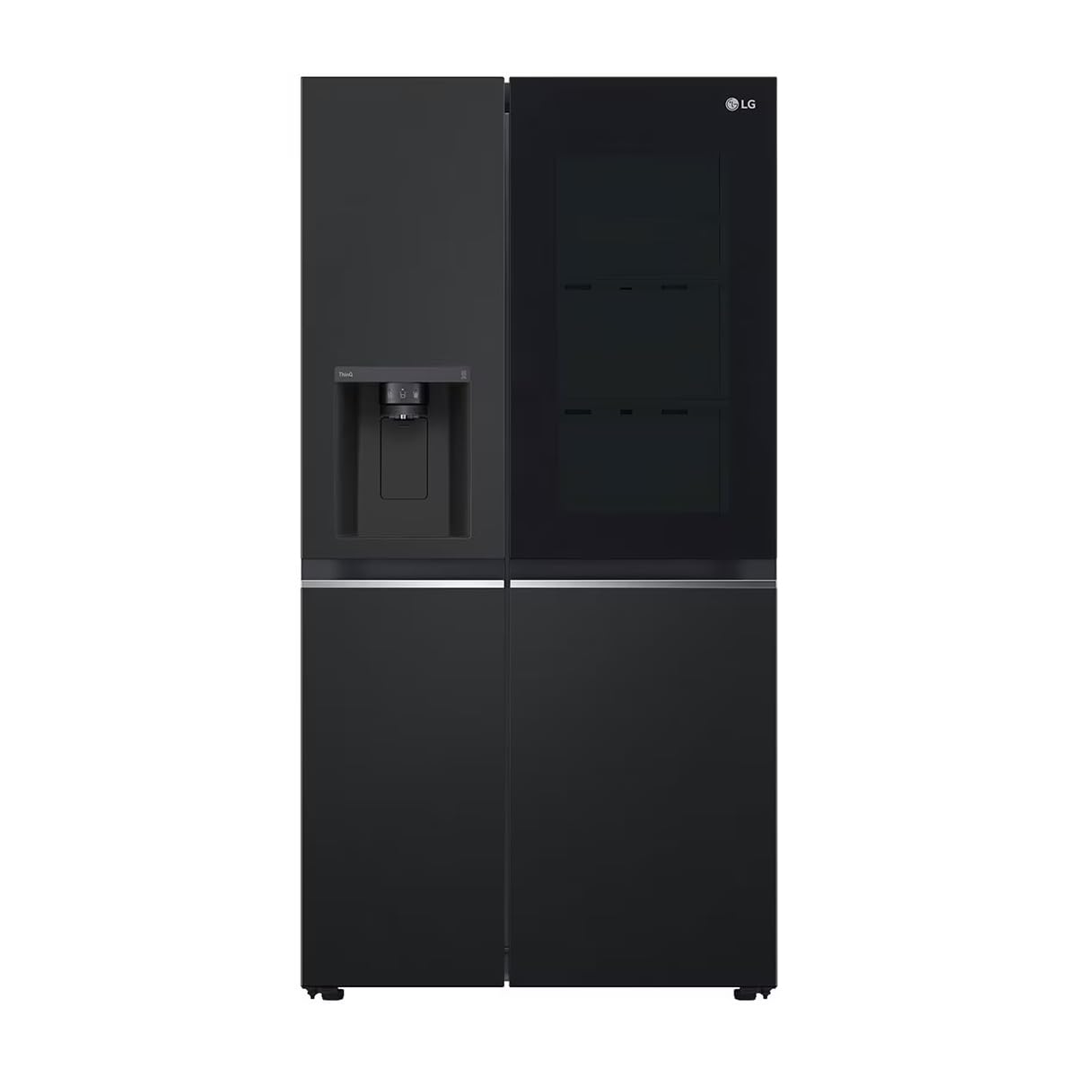 LG GSXE90MBDD Side by Side Kühlschrank mit InstaView Craft Ice | Door in Door | Crushed Ice -und Wasserspender EEK: Klasse D | 628 Liter Kapazität | Festwasseranschluss | Total No Frost