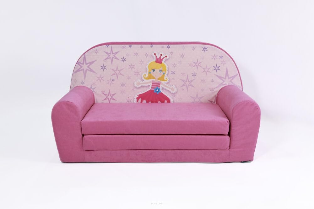 FORTISLINE Children's Sofa Mini Foldable 40 x 78 x 45 cm - Children's Sofa for Children 2-in-1 - Children's Couch Foldable - Foam Sofa Bed - Removable Cover - Many Designs