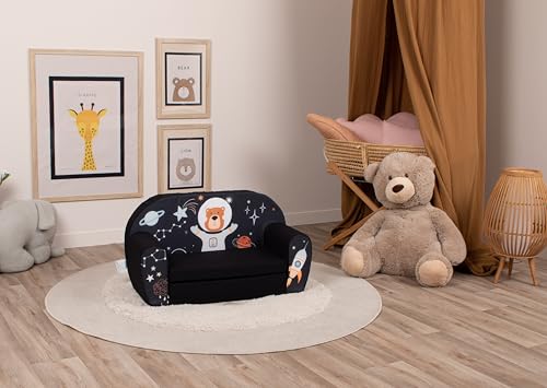 Delsit Kindersofa zum Ausklappen - Kinder Sofa mit Schaumstofffüllung - Sofa Kinder mit Abnehmbarem Bezug - Kindermöbel Kindersofa Mädchen & Jungen- 9 Monate bis 4 Jahre - DT2-22042
