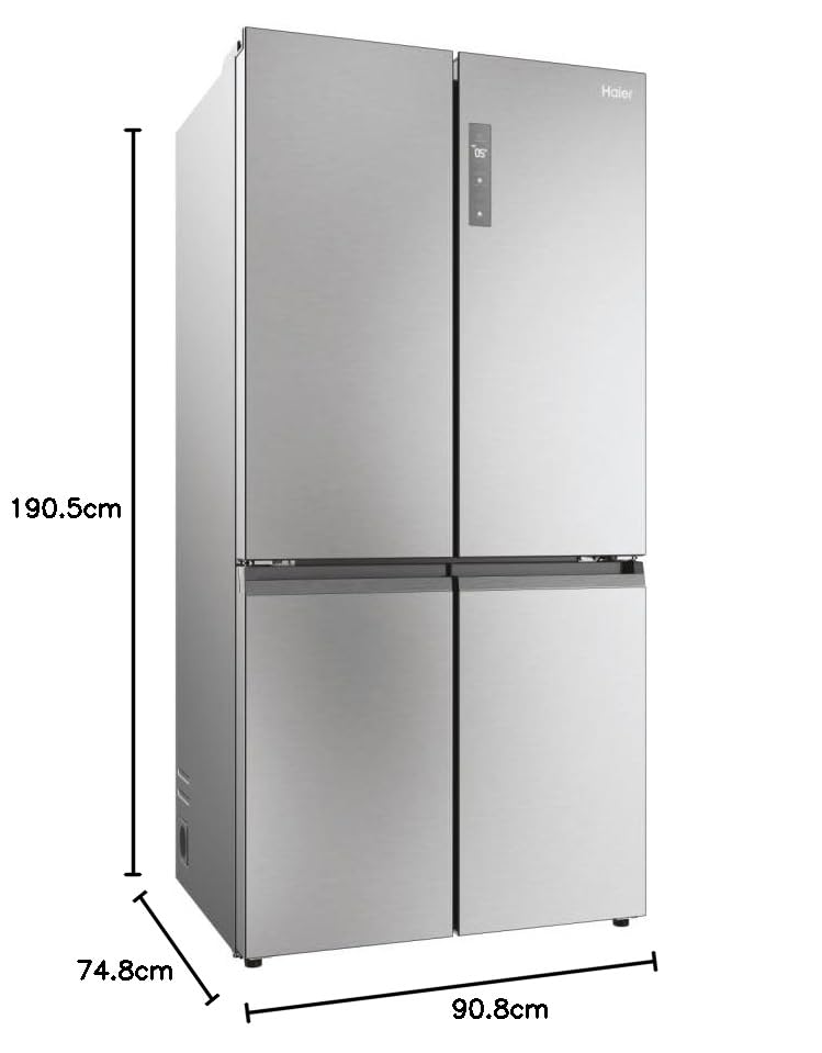 Haier Multi Door Kühl-Gefrierkombination I CUBE 83 SERIE 7 HCR7818DWPT I 4-türiger Kühlschrank mit Gefrierfach, XXL-Fassungsvermögen & 83cm Breite I 463L, Energieklasse D I Wasserspender & No Frost