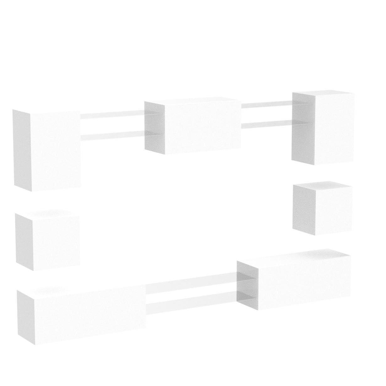 Furnitech Living Room Wall Unit | Hanging Living Room Wall Unit Modern | Living Room Cabinet Wall with Shelves and TV Cabinet | Living Room Furniture without LED (Nowara AN1-17S-M50 1A)
