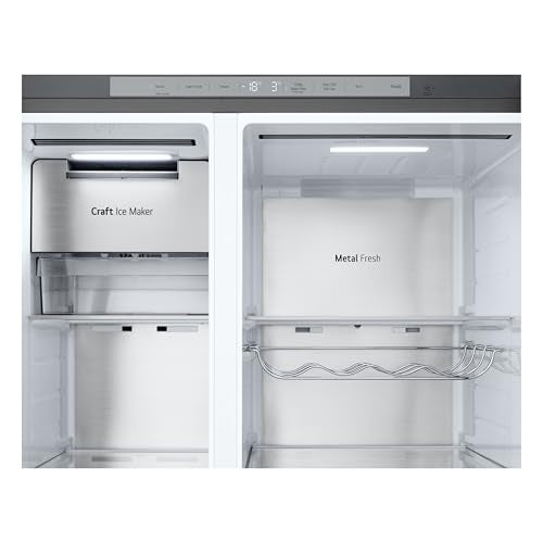 LG GSXE90MBDD Side by Side Kühlschrank mit InstaView Craft Ice | Door in Door | Crushed Ice -und Wasserspender EEK: Klasse D | 628 Liter Kapazität | Festwasseranschluss | Total No Frost