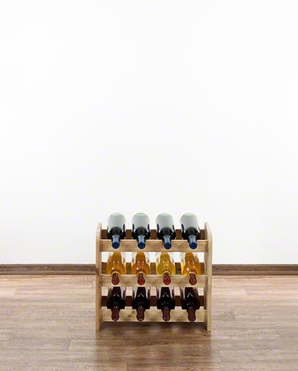 PROREGAL Weinregal PINOTWINE C | HxBxT 87,2x63,2x26,5cm | 42 Flaschen | Massives Kiefernholz | Natur unbehandelt | Weinhalter Weinständer Flaschenständer Flaschenregal Holzregal