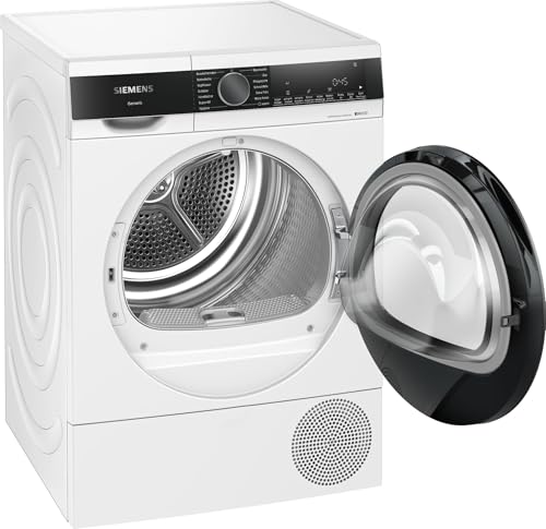 Siemens WQ35B2B30 Wäschetrockner iQ700, Wärmepumpentrockner mit 8kg Fassungsvermögen, directTouch LED-Display, autoDry, Outdoor-Programm, Home-Connect, Weiß, 60cm