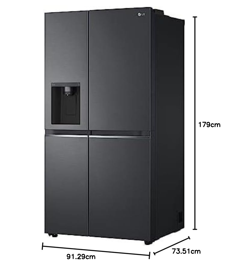 LG GSLC40PYPE Side-by-Side Kühlschrank ǀ Smart Inverter Compressor ǀ Eis- und Wasserspenderǀ Total No Frost Technologie ǀ EEK E ǀ 638 L