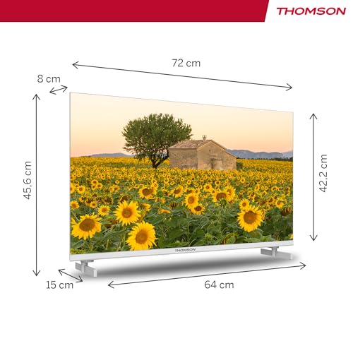 Thomson 43 Zoll (109 cm) 4K Ultra HD Weiß Smart Android TV, Google Assistant, Wi-Fi, Dolby Digital, Bluetooth, Triple-Tuner (Kabel,Satellit,Antenne), HDMI, CI+, A+ Panel – 43UA5S13W