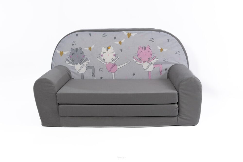 FORTISLINE Children's Sofa Mini Foldable 40 x 78 x 45 cm - Children's Sofa for Children 2-in-1 - Children's Couch Foldable - Foam Sofa Bed - Removable Cover - Many Designs