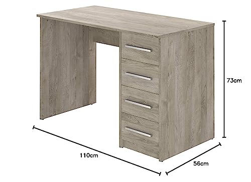 Amazon brand - Movian Idro modern desk, computer desk with 3 drawers, 56 x 110 x 73.5, white