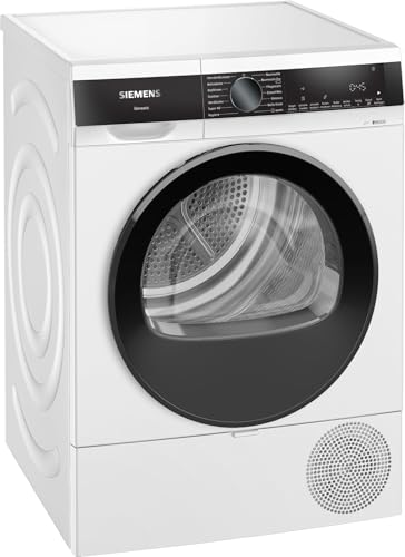 Siemens WQ35B2B30 Wäschetrockner iQ700, Wärmepumpentrockner mit 8kg Fassungsvermögen, directTouch LED-Display, autoDry, Outdoor-Programm, Home-Connect, Weiß, 60cm