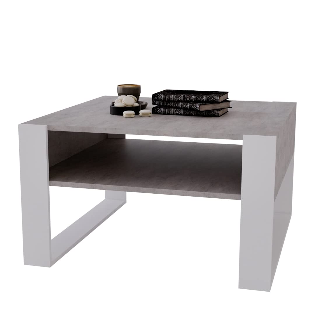 AKKE Karo Couchtisch für Wohnzimmer Beistelltisch Wohnzimmertisch Modern Sofatisch Kaffeetisch Deko Möbel für Wohnzimmer Wohnzimmertische Couchtische Eiche Mit Schwarzen Beinen