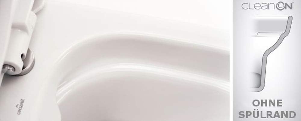 VBChome Keramik Stand- WC Toilette Komplett -Design- Set mit Spülkasten WC- Sitz mit Absenkautomatik SoftClose-Funktion für waagerechten Abgang Wasseranschluss Spülrandlos