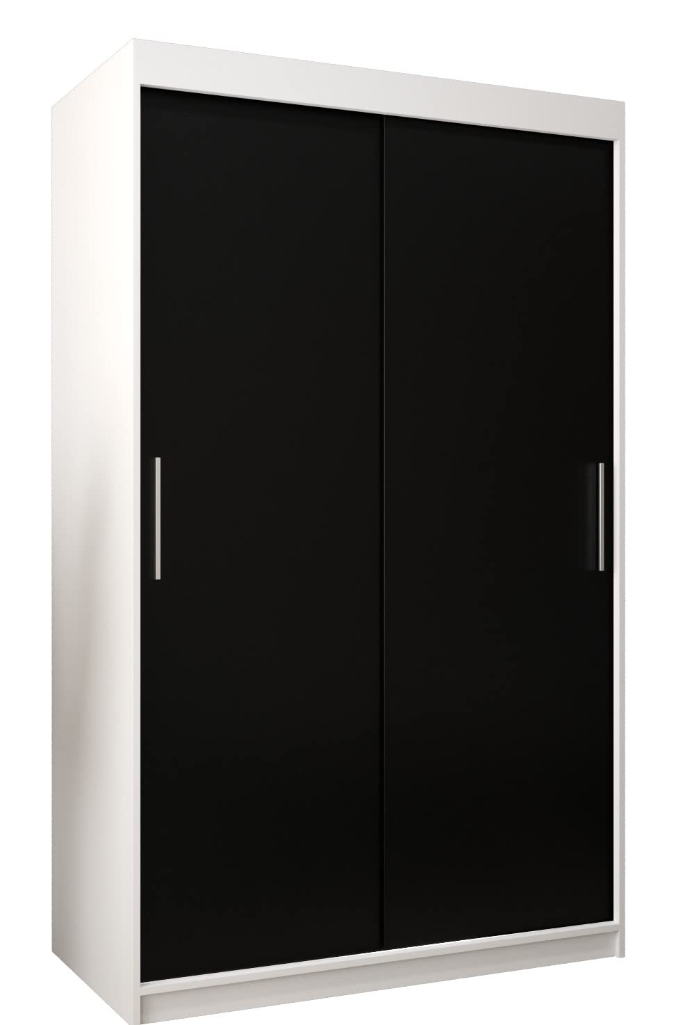 MEBLE KRYSPOL Tokyo 250 Wardrobe with Three Sliding Doors for Bedroom – Modern Storage Cabinet with Clothes Rail and Shelves – 250 x 200 x 62 cm – Matte Black and Artisan
