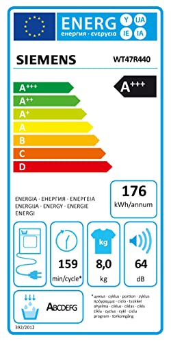 Siemens WQ35G2D00 iQ500 Wärmepumpentrockner für 8 kg Wäsche, 176 kWh pro Jahr, speedPack, autoDry, Outdoor-Programm