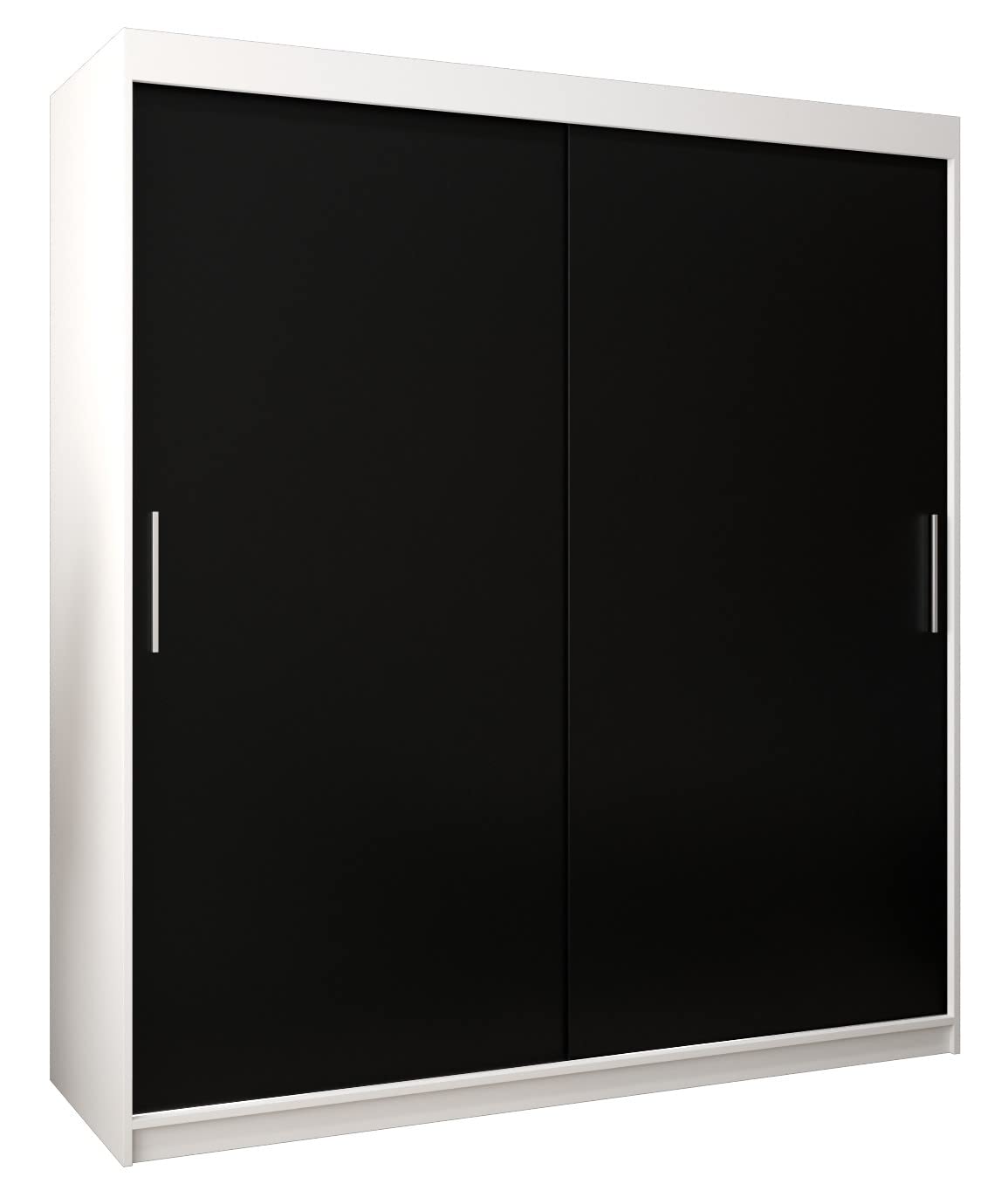 MEBLE KRYSPOL Tokyo 250 Wardrobe with Three Sliding Doors for Bedroom – Modern Storage Cabinet with Clothes Rail and Shelves – 250 x 200 x 62 cm – Matte Black and Artisan