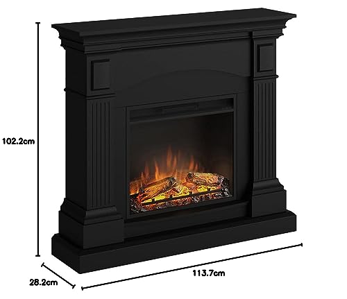 TAGU Magna Elektrokamin – Elektrischer Standkamin mit Heizung, 1500W, 7-Tage Programmierbar, Digital Thermostat, Fernbedienung (Zartes Türkiser)