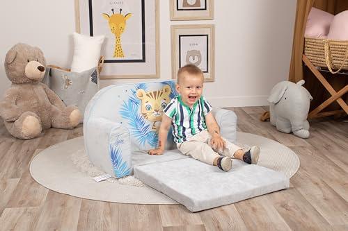Delsit Kindersofa zum Ausklappen - Kinder Sofa mit Schaumstofffüllung - Sofa Kinder mit Abnehmbarem Bezug - Kindermöbel Kindersofa Mädchen & Jungen- 9 Monate bis 4 Jahre - DT2-22042