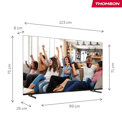 THOMSON 55QG6C14 QLED Plus Google Smart TV, Wi-Fi, Dolby Audio, Built-in Front Speaker, Bluetooth 5.1, Triple Tuner (Cable/Satellite/Antenna), HDMI, CI+, A+ Panel