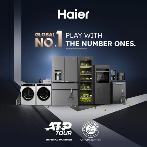 Haier French Door Kühl-Gefrierkombination 70 cm Breite I 402 L French Door Kühlschrank, freistehend I Doppeltür Kühlschrank mit Gefrierfach, No Frost I LED, Touch-Display I FD 70 SERIE 3 HFR3718ENMM
