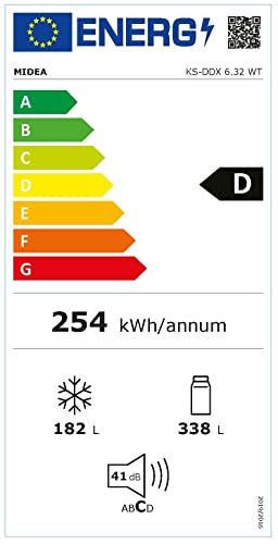 Midea KS-DDX 6.32 WT Side-by-Side Kühl-/Gefrierkombination/ 178,8 cm Höhe/ 254 kWh/Jahr/No Frost/Dual Inverter Compressor/mit 3in1 Wasser-/Eisspender und Wassertank, Dark Inox
