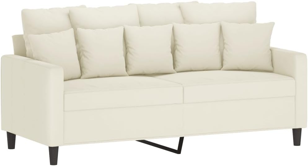 Willood 3-TLG. Sofagarnitur mit Kissen Dunkelgrau Samt,Sofa geeignet für Wohnzimmer, Sofa Set, mit Armlehnen und Kissen