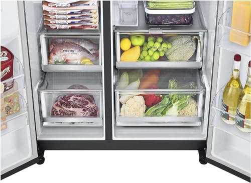 LG GSLC40PYPE Side-by-Side Kühlschrank ǀ Smart Inverter Compressor ǀ Eis- und Wasserspenderǀ Total No Frost Technologie ǀ EEK E ǀ 638 L