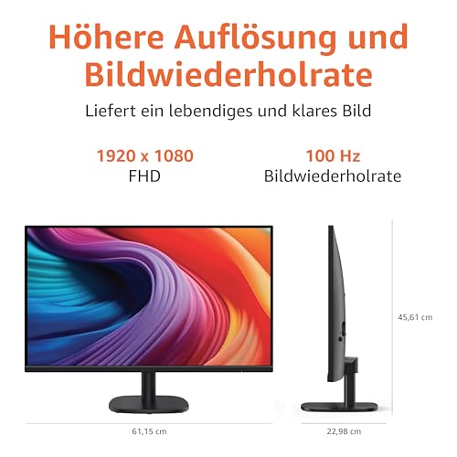 Amazon Basics Gaming-Monitor 24 Zoll (61 cm), FHD 1080p, 165 Hz, VESA-kompatibel, adaptive Synchronisierung, 1 ms Reaktion, Schwarz