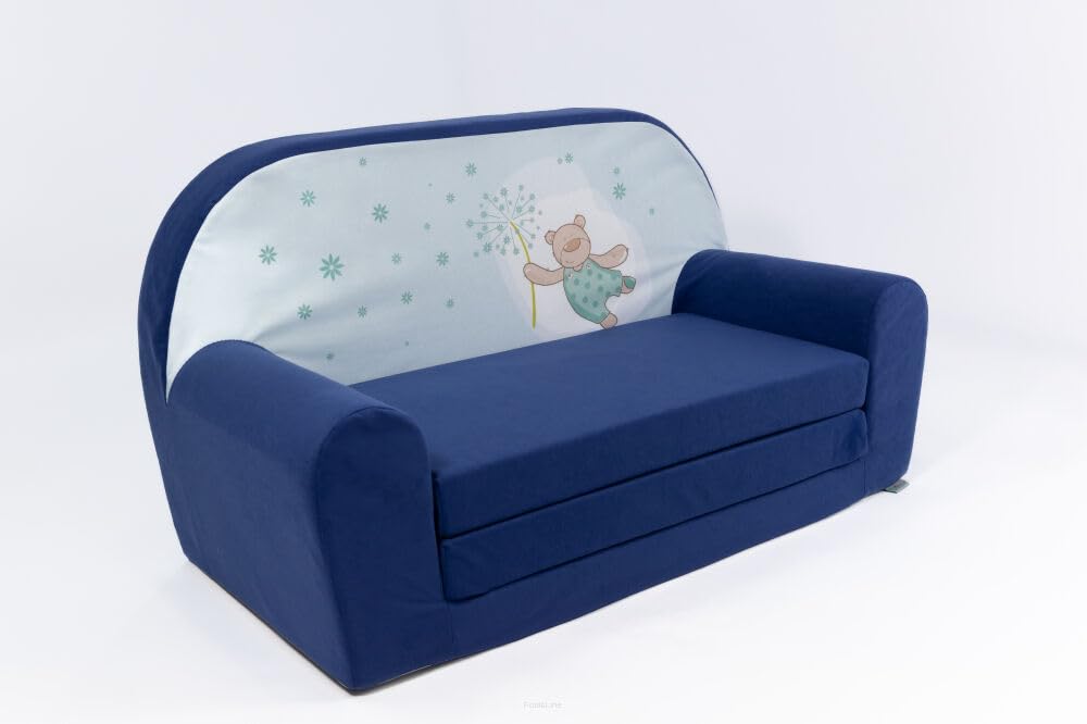 FORTISLINE Children's Sofa Mini Foldable 40 x 78 x 45 cm - Children's Sofa for Children 2-in-1 - Children's Couch Foldable - Foam Sofa Bed - Removable Cover - Many Designs