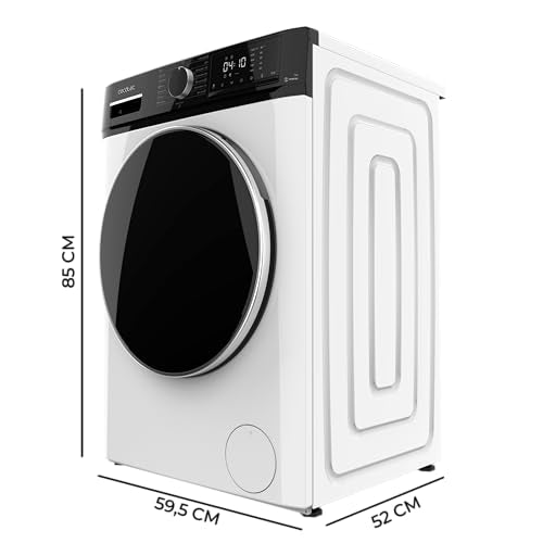 Cecotec Waschmaschine 8Kg Frontlader Bolero DressCode 8610 Inverter Steel A. 1400 U/min, Steam Max, Inverter Plus Motor, 15 Progr, OnSmart, Smooth Wash, Stop&Go, Antibakterielle Dichtung, Drum Clean