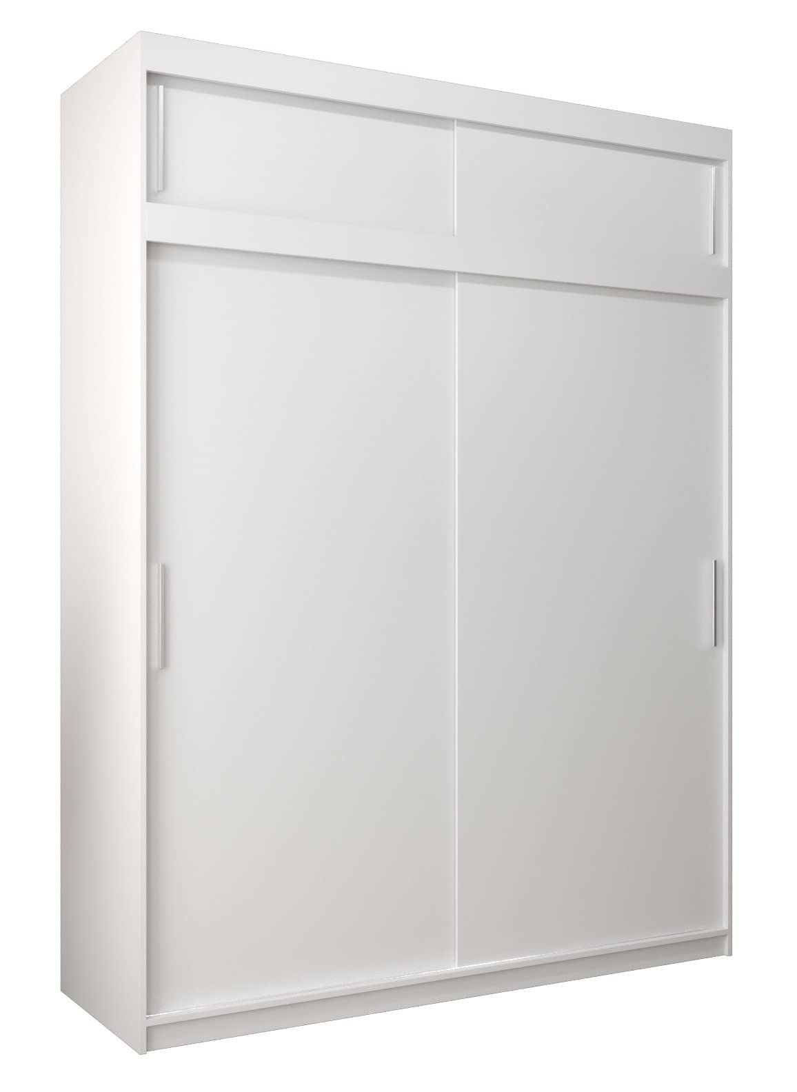 MEBLE KRYSPOL Tokyo 250 Wardrobe with Three Sliding Doors for Bedroom – Modern Storage Cabinet with Clothes Rail and Shelves – 250 x 200 x 62 cm – Matte Black and Artisan